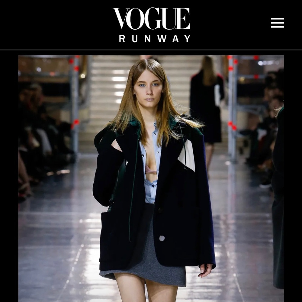 MIU MIU FALL 2014 READY TO WEAR VINTAGE COLOR-BLOCK VIRGIN WOOL JACKET Coat